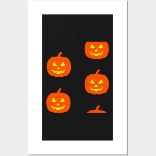 Rotund Glowing Jack-O-Lantern Tile Posters and Art